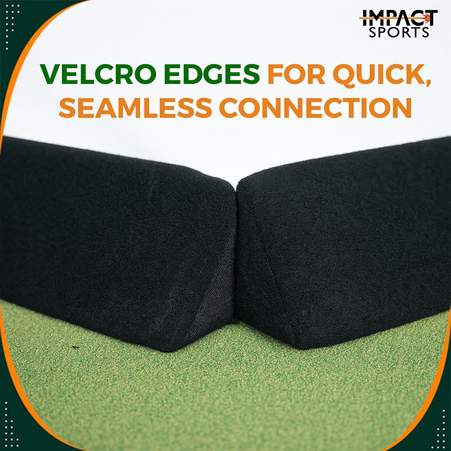 Impact sports Golf Enclosure Triangle Bumpers Impact-Absorbing Safety Padding for Simulator Edges – Connectable Design Rebounds Golf Balls – Fits Bottom Edge or Poles