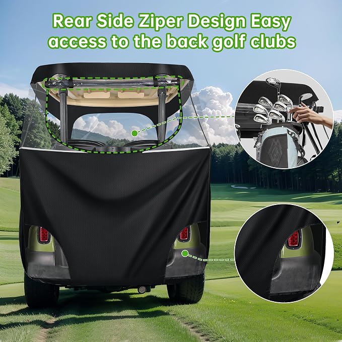 10L0L 600D Golf Cart 2 Passenger Driving Enclosure - Image 3