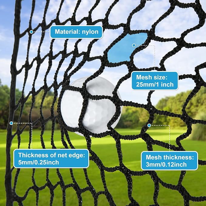Nylon Golf Hitting Net 10-50FT, Easy Setup Hitting Net - Image 2