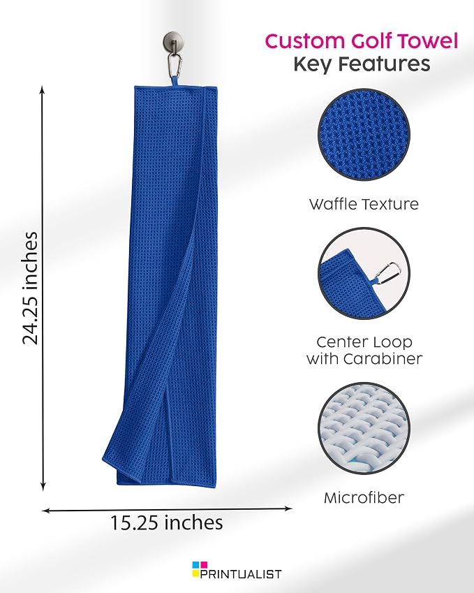 Custom Golf Towel for Golf Bags, Balls - Image 2