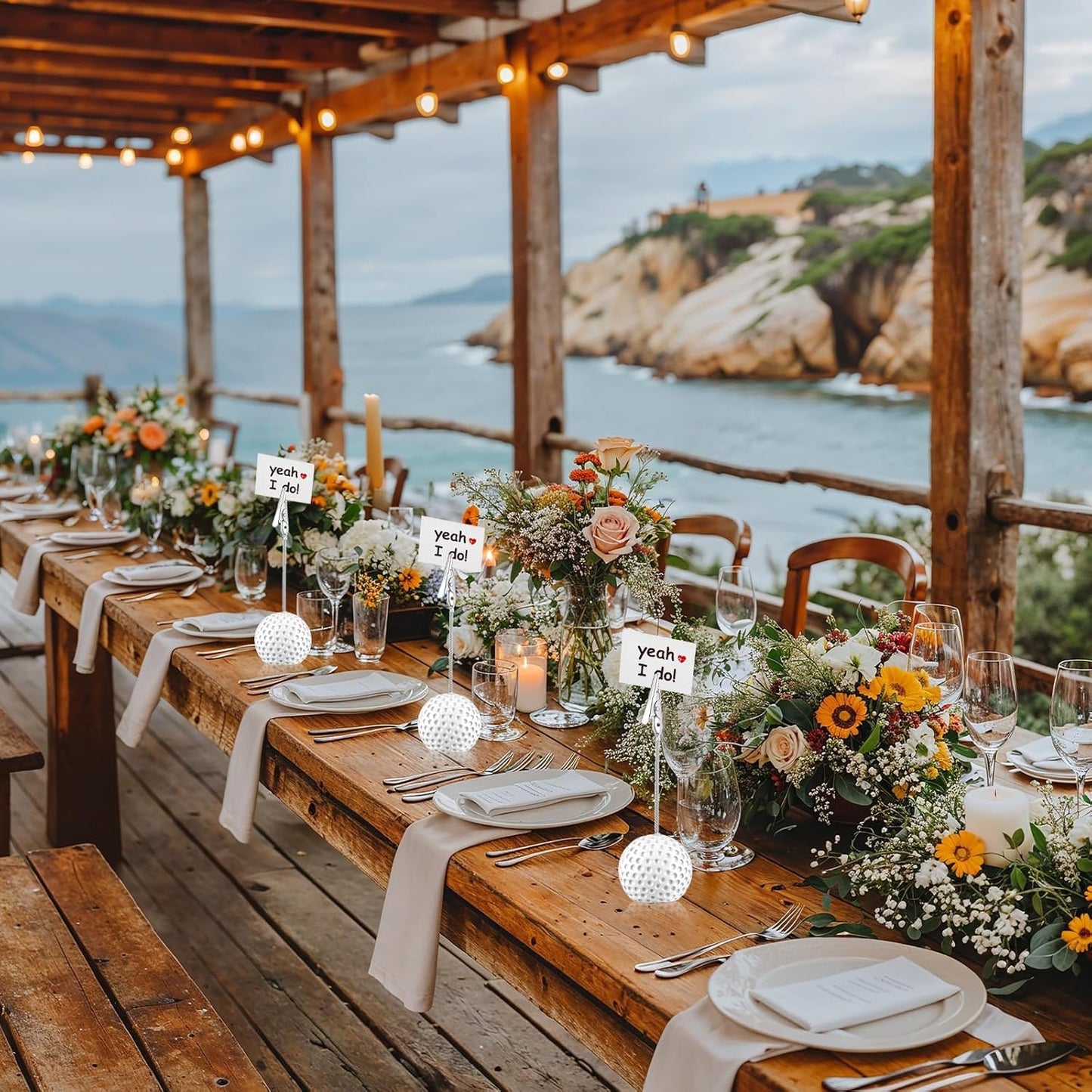 12pcs Golf Sports Ball Base Memo Clips with Alligator Clip, Resin Table Number Card Place Holders Photo Stand,Name Card Holder for for Office Menu Wedding Party Events Decoration