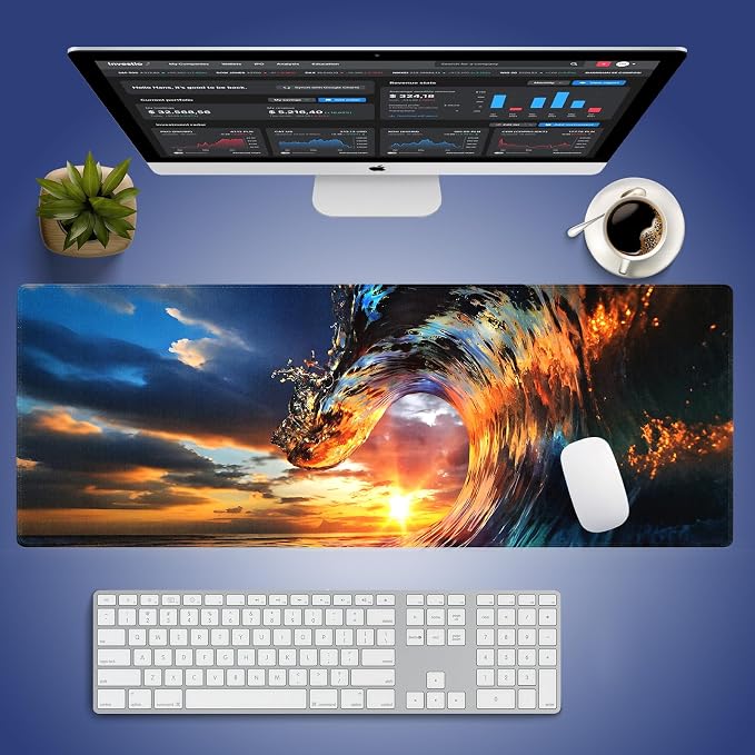 Wknoon. Extra Large Gaming & Office Mouse Pad – Huge Ocean Wave Sunset Sea - Image 6