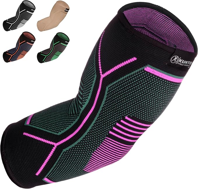 Kunto Fitness Elbow Brace Compression Support Sleeve by KuntoFitnessProducts