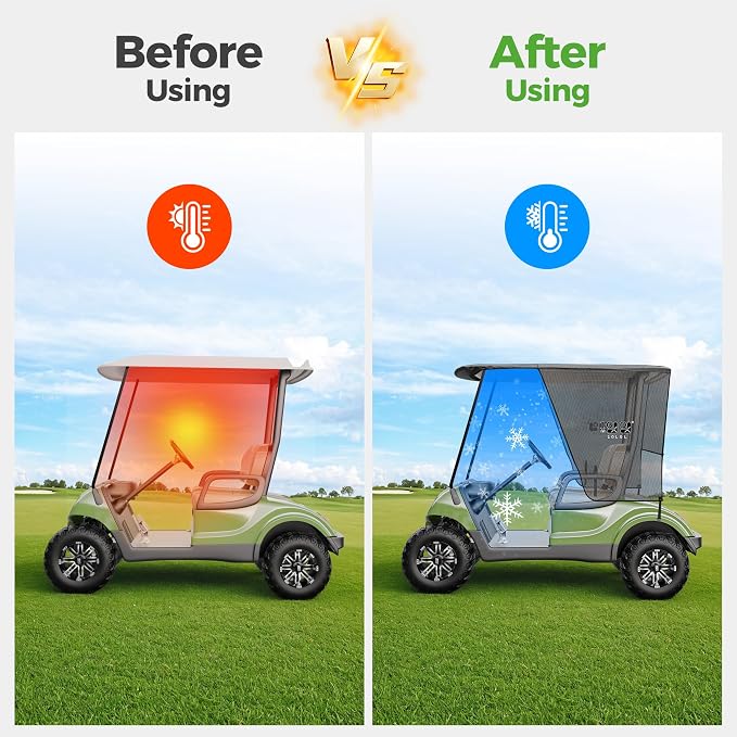 10L0L 2 Passenger Golf Cart Sun Shade Cover - Image 4