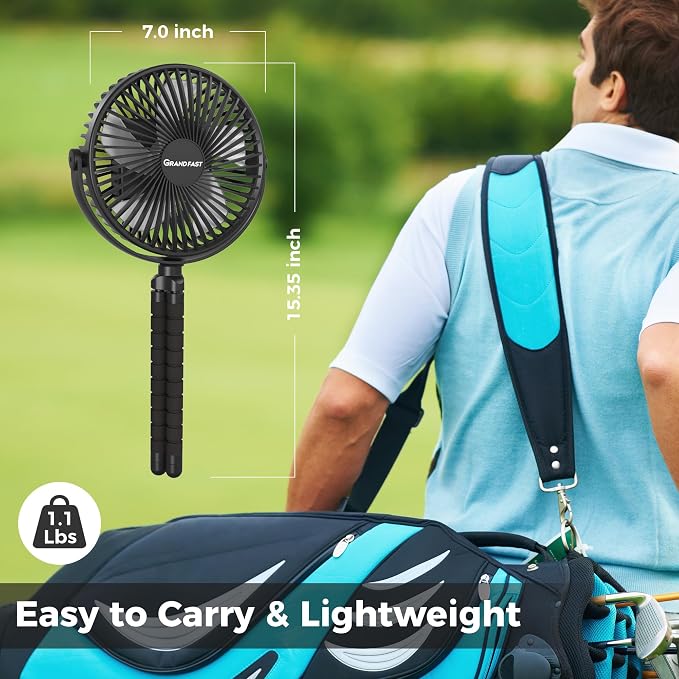 10000mAh Rechargeable Golf Cart Fan, 50H Run, Compatible - Image 8