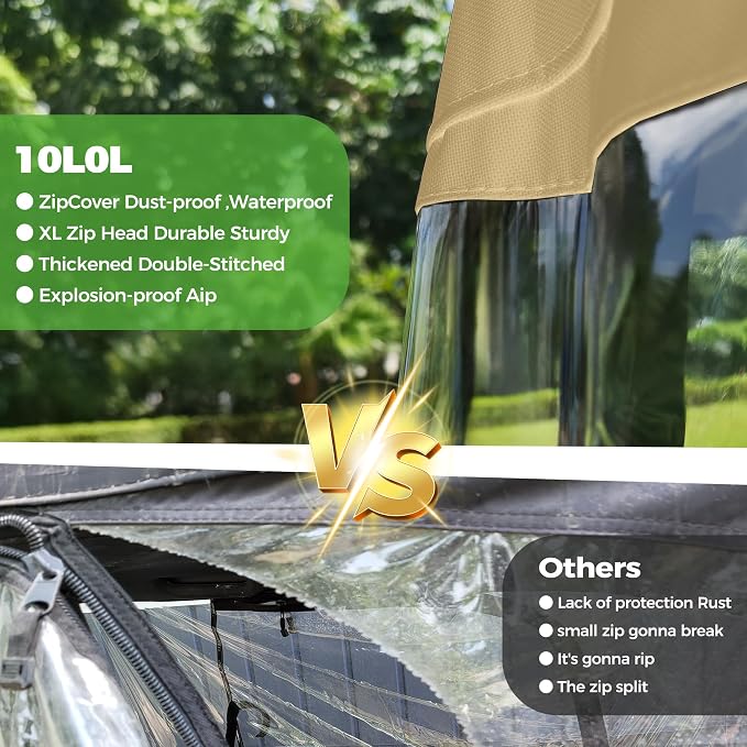 10L0L Universal Golf Cart Enclosure 86.6in 4 Passenger Fit - Image 4