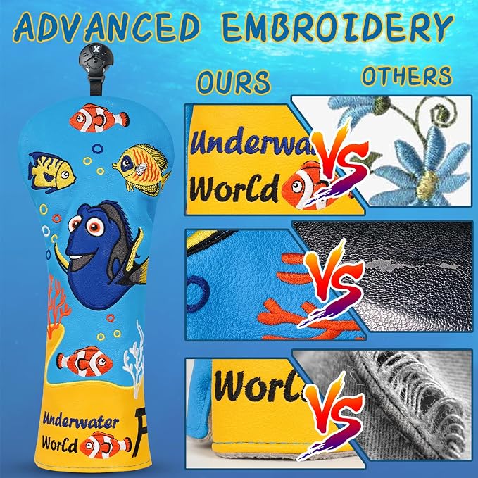 Golf Club Head Covers, Underwater World Driver Headcover Hybrid Headcover - Image 5