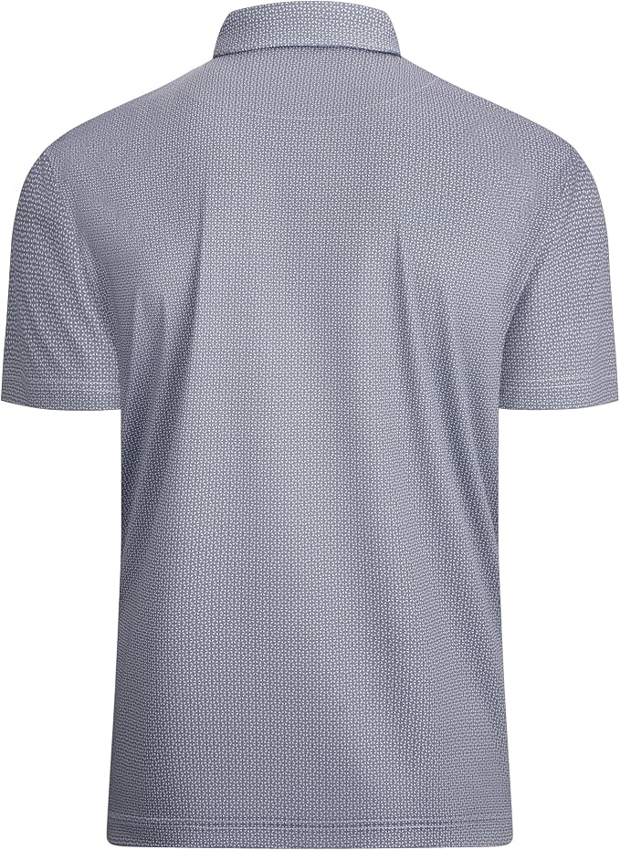 Alex Vando Mens Golf Shirt Moisture Wicking Classic Print Golf Shirts - Image 2