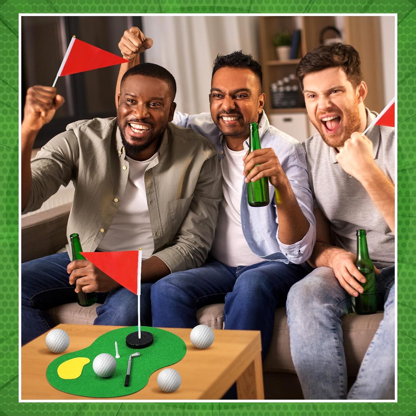 14 Set Golf Centerpieces Table Decorations Golf Party Supplies Including Green Felt Ball Ballpoint Pens Ball Red Flag Ground Spikes for Sport Party Supplies Birthday Decor