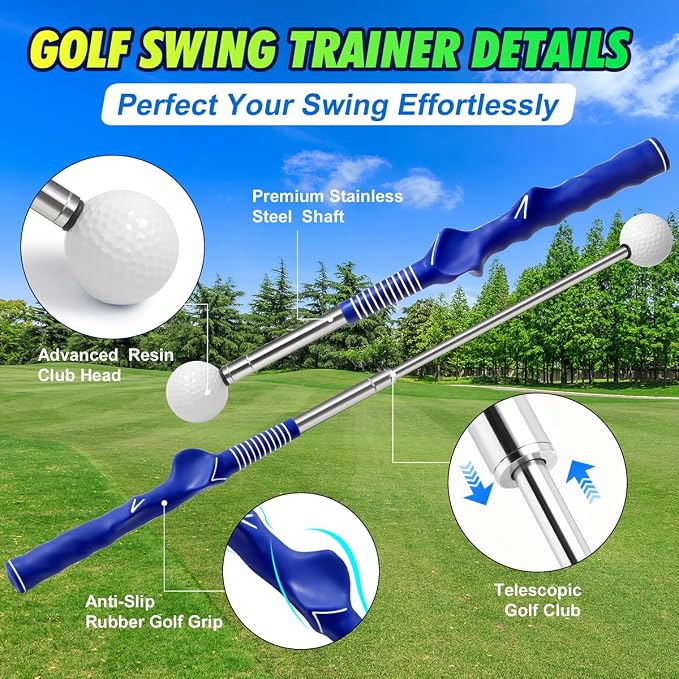 Retractable Golf Swing Training Aid, Right-Handed Golf Swing Trainer - Image 4