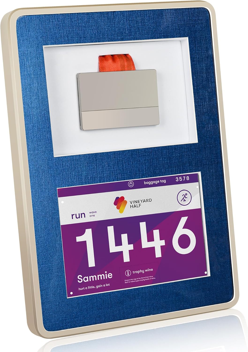 2-in-1 Shadow Box Display -Single Medal,Race Bibs & Photo Display Frame Case, Perfect for Marathon, Race Winner, Soccer, Football, Gymnastics & All Sports Memorabilia(A4 Size)