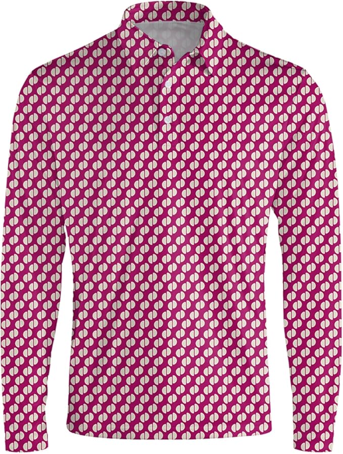 Men's Long Sleeve Golf Shirt Quick Dry 3 Button Work Fishing Outdoor Casual - Image 3