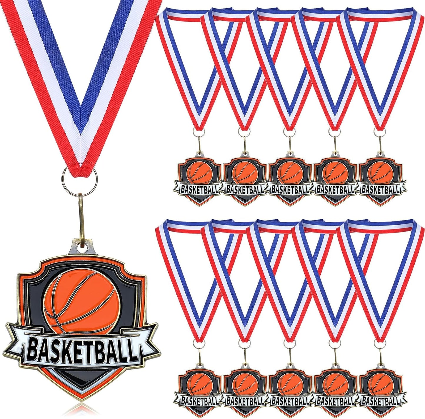 10/20 /30/40 Pcs Award Medals Bulk Sports Medals with Neck Ribbons 2.4 Inch Winner Award Trophy Prize Gift for Sports Themed Party Favors Tournaments School Match