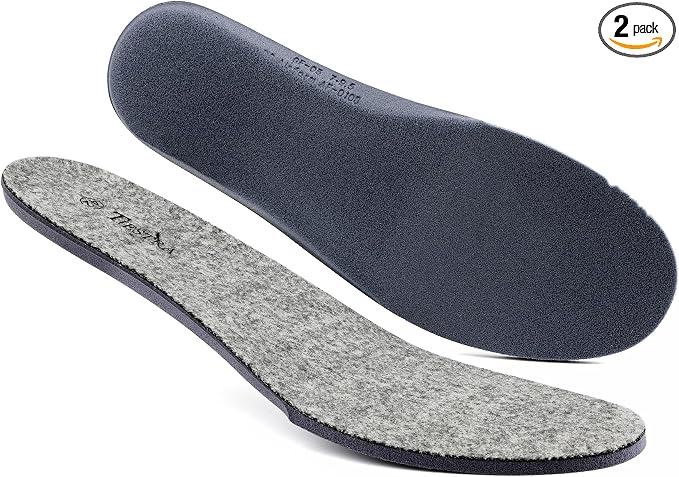 Thick Merino Wool Insoles for Women Fur Fleece Shoes Inserts Memory Foam by TIESTRA