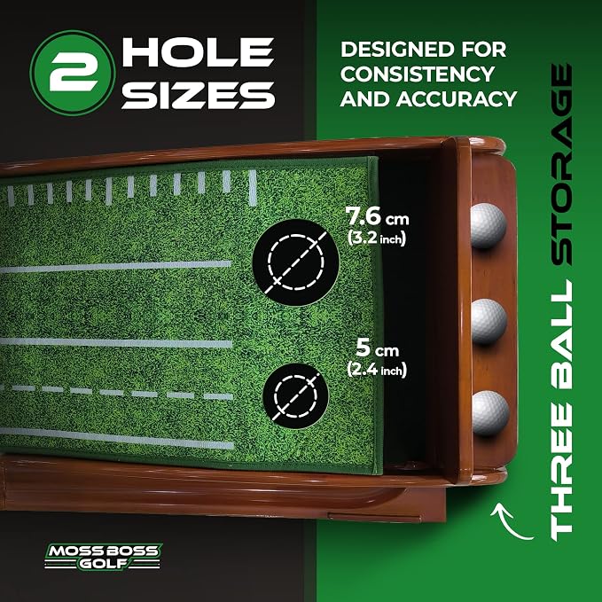 Practice Putting Mat with Automatic Ball Return Track & Putting Mirror - Image 5