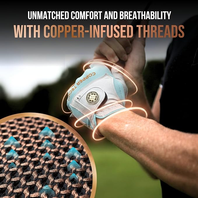 Copper Tech Golf Gloves Men Right Handed Golfer or Left Handed Golfer | Copper - Image 4