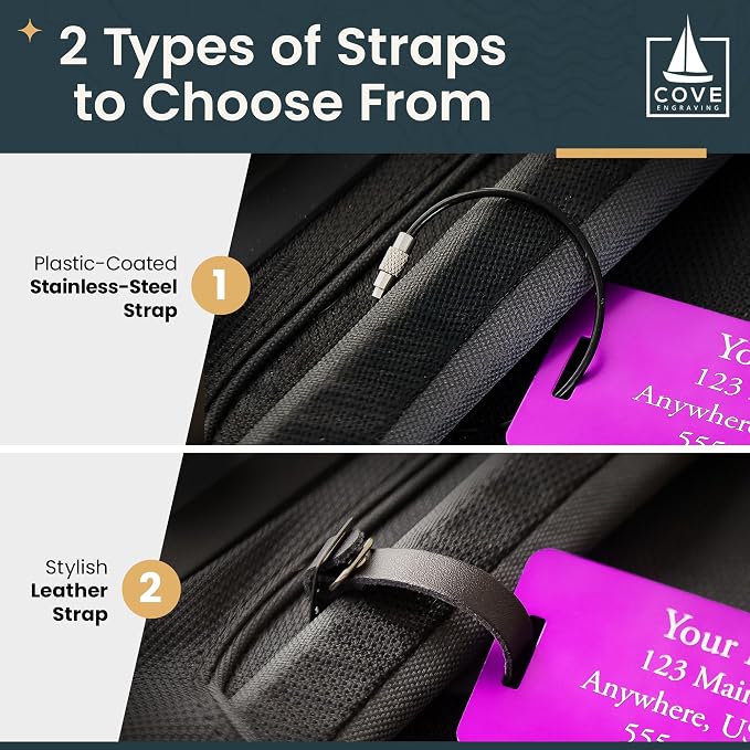 Two Custom Engraved Aluminum Luggage Tags - Image 4
