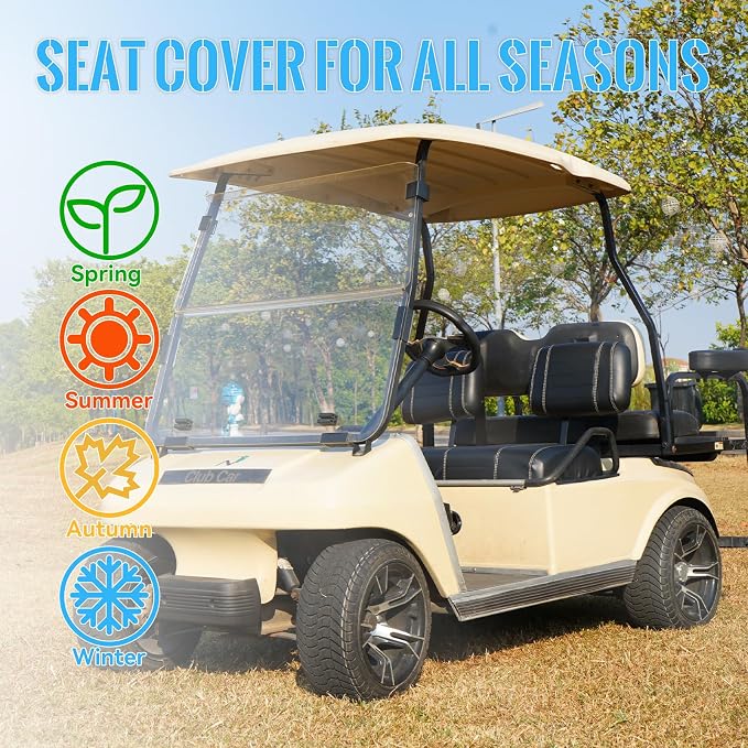 Golf Cart Seat Covers fits Club Car Precedent/DS/EZGO RXV/TXT/Yamaha Front Rear - Image 5