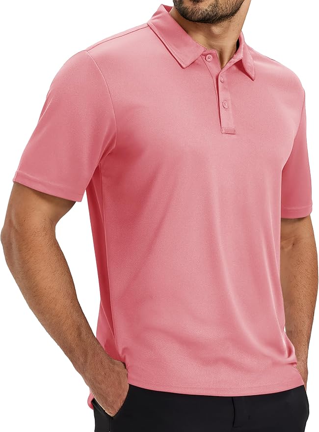 TACVASEN Mens Polo Shirts Short Sleeve Dry Fit Performance Breathable Golf Shirt by TACVASEN