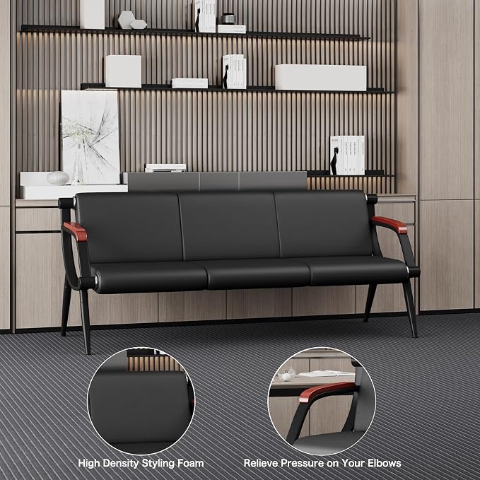 wonline Office Waiting Room Chair Bench Set, Barber Waiting Furniture - Image 4