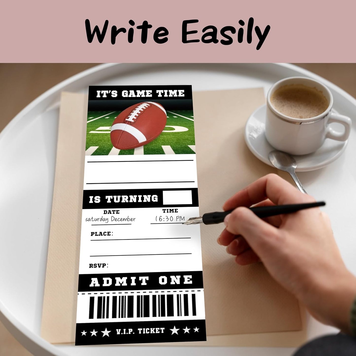 20 Football Game Ticket Invite Cards-Football Birthday Invitation with Envelopes for Teens kids Adults-Sports Birthday Cards-Party Favor & Supplies (3×8 inch)-A14