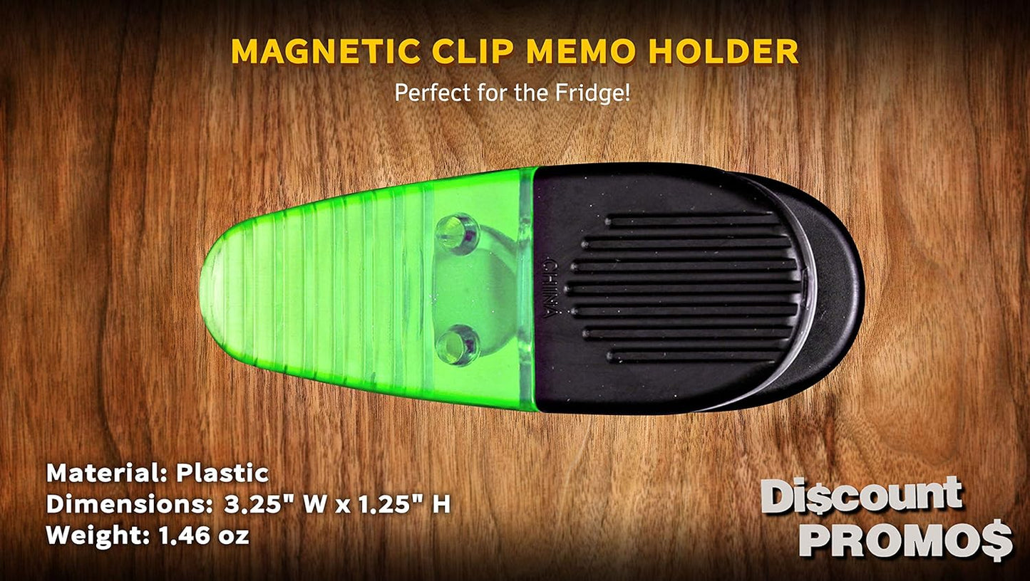 10 Magnetic Memo Holders Set - Large Clip, Plastic - TGreen