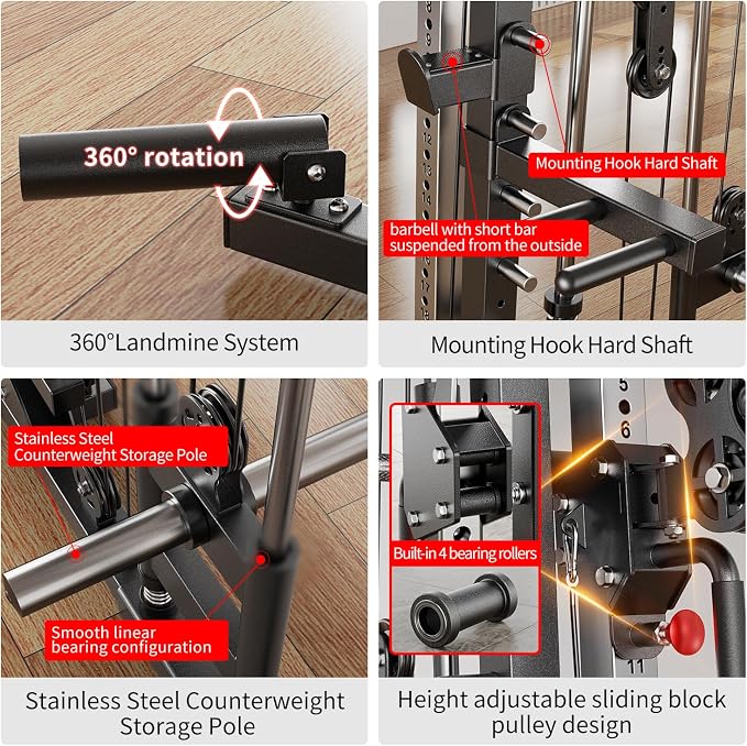Smith Machine，Multi-Function Squat Rack Power Cage - Image 6