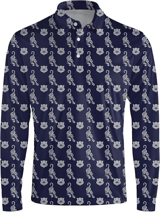 Men's Long Sleeve Golf Shirt Quick Dry 3 Button Work Fishing Outdoor Casual - Image 3