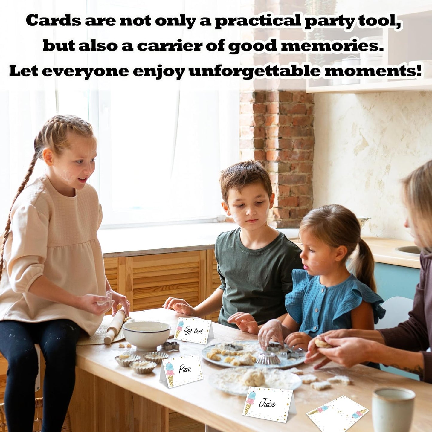 Ice Cream Place Card For Girls Boys, Ice-Cream Name Cards For Table Setting, Sprinkles Party Favors Supplies, Summer Tent Cards Decorations For Baby Shower Birthday Events, Easy Folding, 25 Pack -06