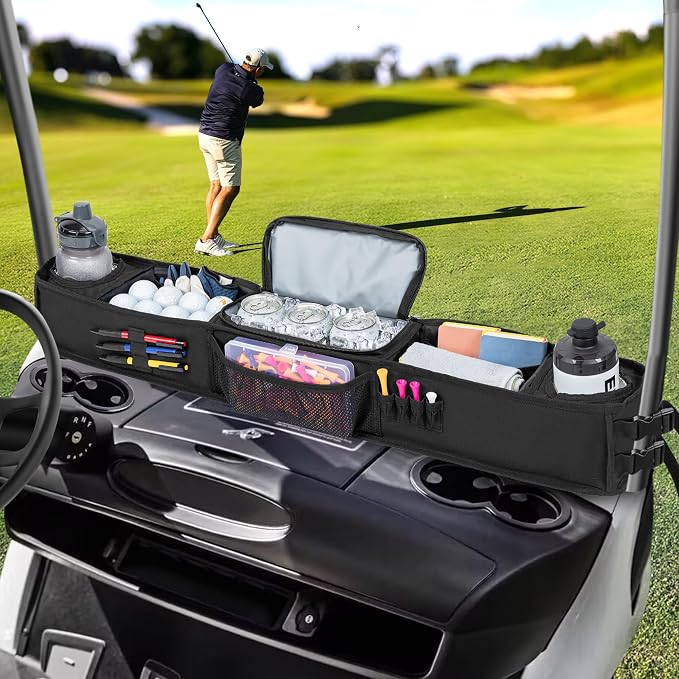 Golf Cart Storage Tray, No-Drilling Front Storage Basket Compatible - Image 6