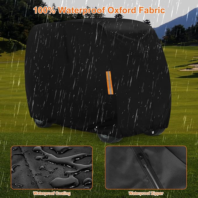 Golf Cart Cover 4 Passenger, 420D Heavy Duty Golf Cart Rain Cover - Image 6