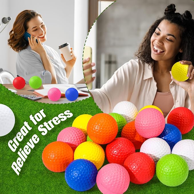 Libima 20 Pcs Mini Golf Stress Ball Bulk 2.5 Inch Foam Practice Balls Stress - Image 4