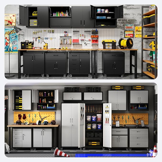Metal Tool Cabinet, Garage Storage Cabinet System, Wall Cabinet & Locking - Image 7