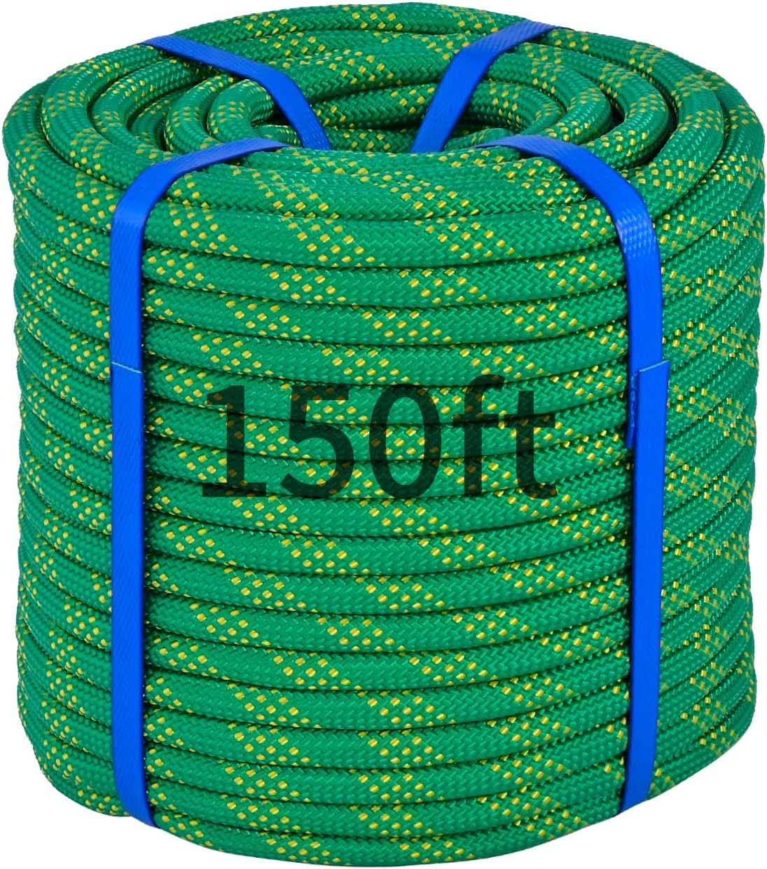 150Ft 1/2 Inch Heavy Duty Climbing Rope - for Tree Swing, Pulling, Outdoor & Gym Use (Green)
