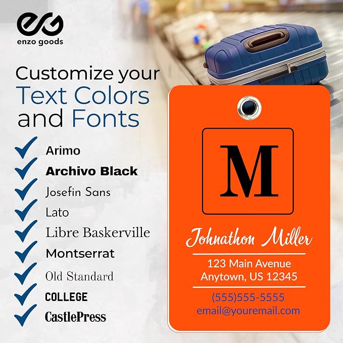 Personalized Luggage Tag | 6 Pack | Custom Luggage Tags - Image 6