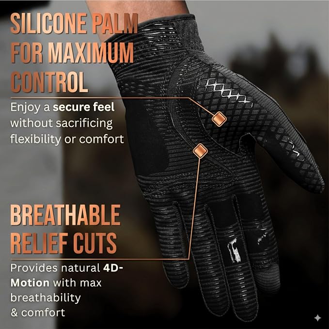 Copper Tech Golf Gloves Men Right Handed Golfer or Left Handed Golfer | Copper - Image 3