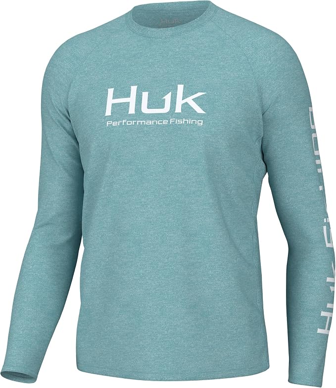 HUK Mens Pursuit Heather Long Sleeve Shirt, Fishing Shirt - Image 4