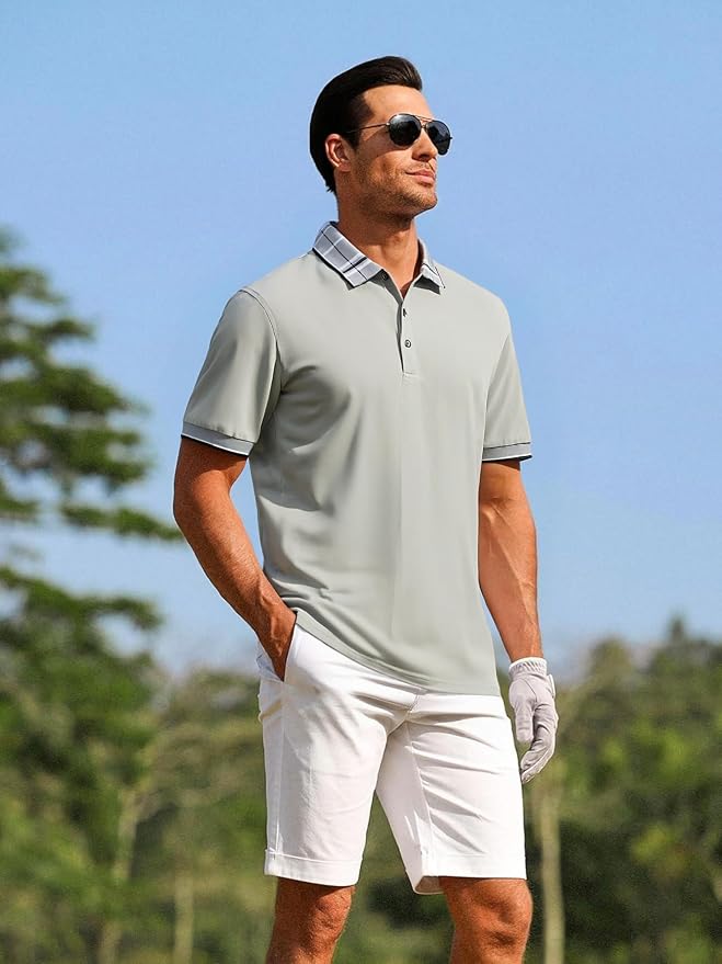 Alex Vando Mens Golf Shirts Moisture Wicking Quick-Dry Short Sleeve Fashion - Image 4
