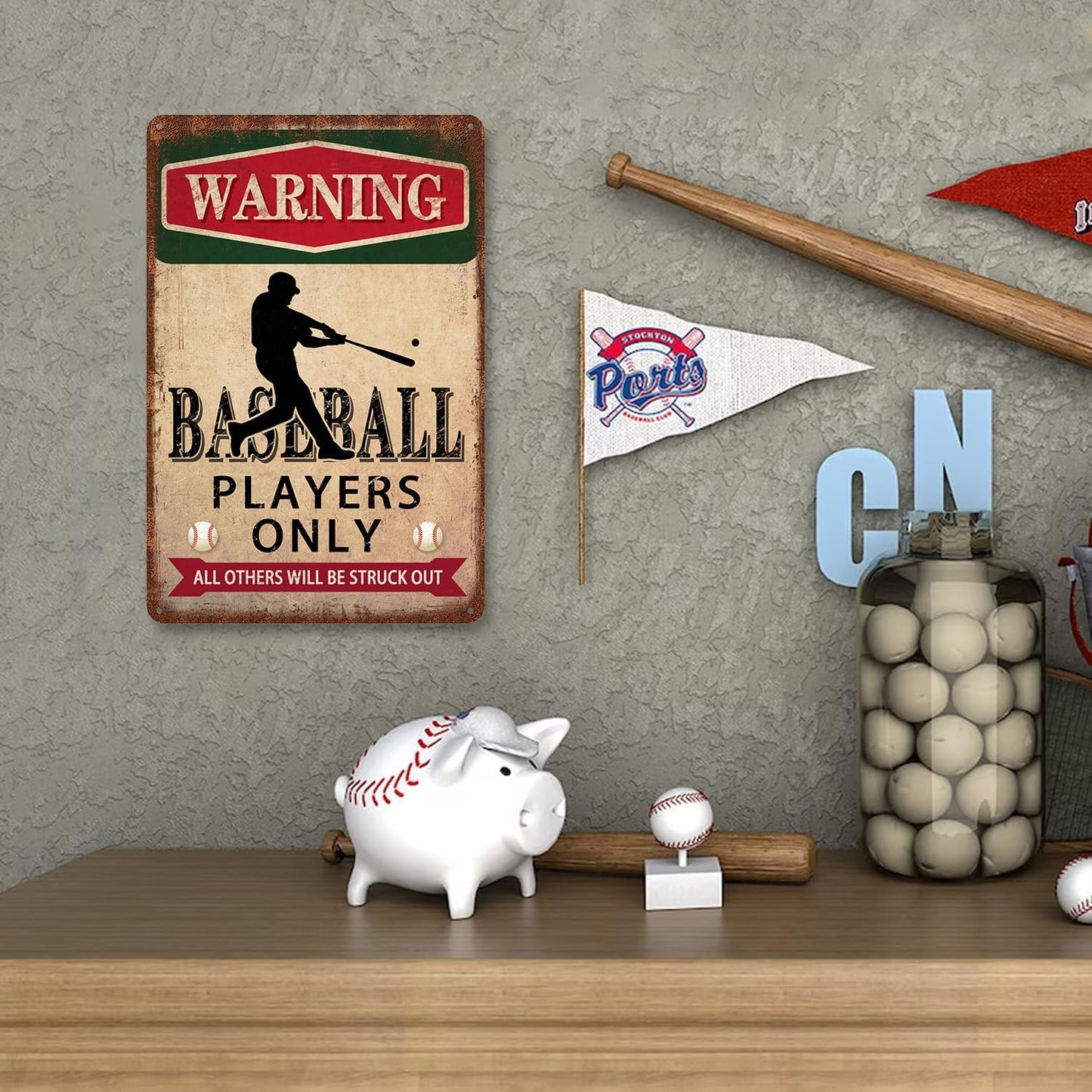 Ice Hockey Accessories Ice Hockey Decor For Boys Room Ice Hockey Gifts Sports Signs Warning Ice Hockey Players Only Metal Tin Signs