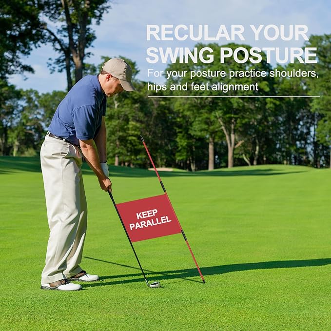 Golf Alignment Sticks 2 Pack, Golf Alignment Rods Upgraded 48" Collapsible Golf - Image 2