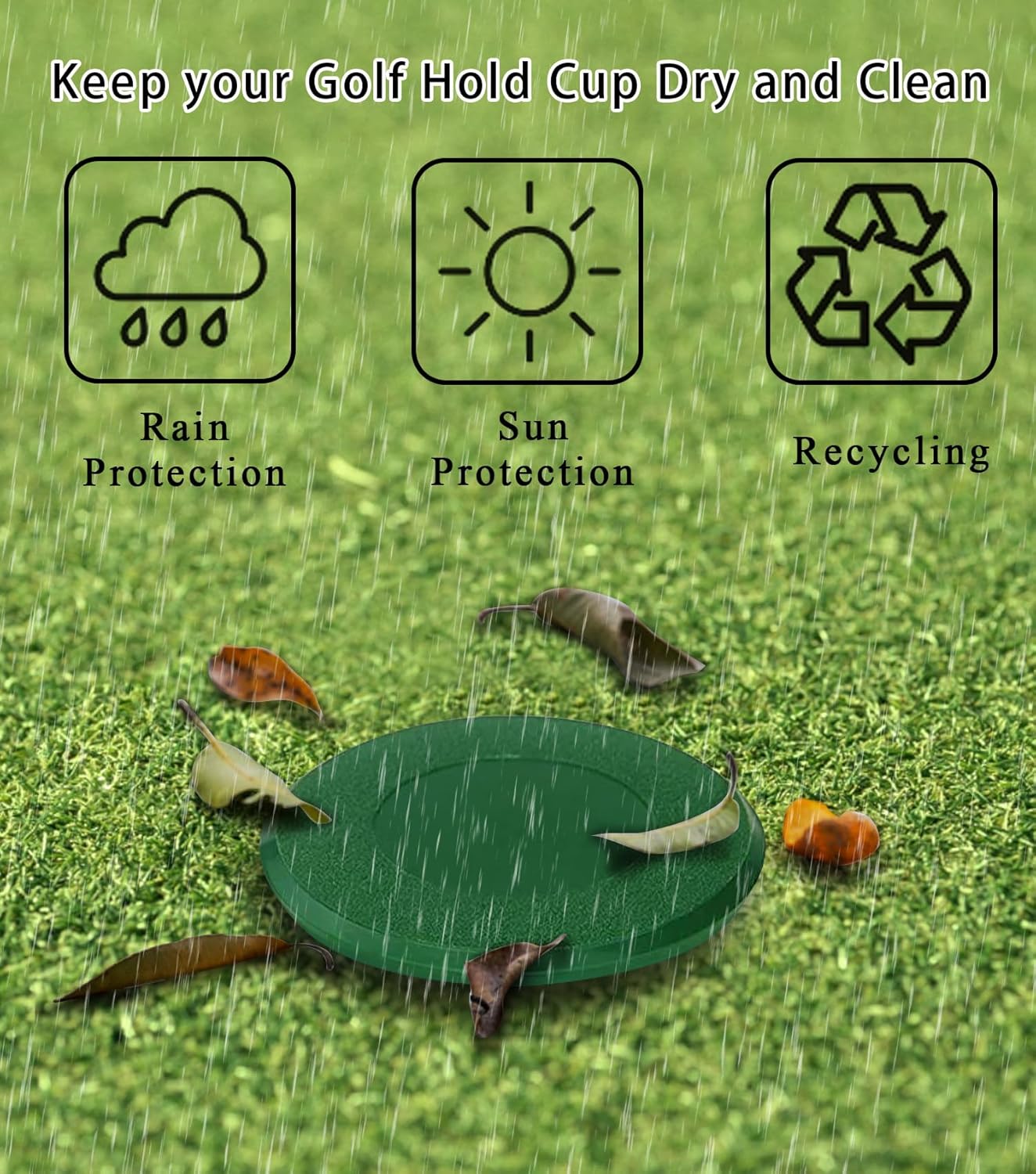 2 Sets Golf Hole Cup with Cups Cover, Golf Accessories for Backyard Practice Putting Green, Enhanced Home Golfing Experience