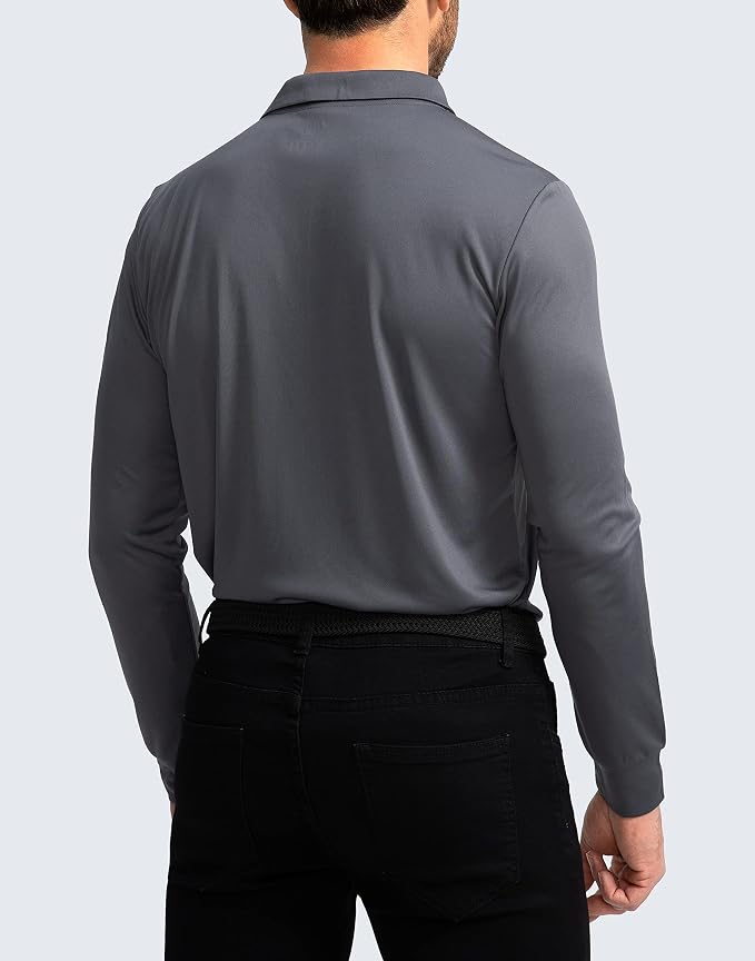 Men's Polo Shirt Long Sleeve Golf Shirts Lightweight UPF 50+ Sun Protection - Image 2