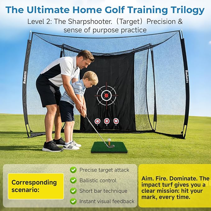 10x8 ft Golf Practice Hitting Net Cage Enclosure - Image 3