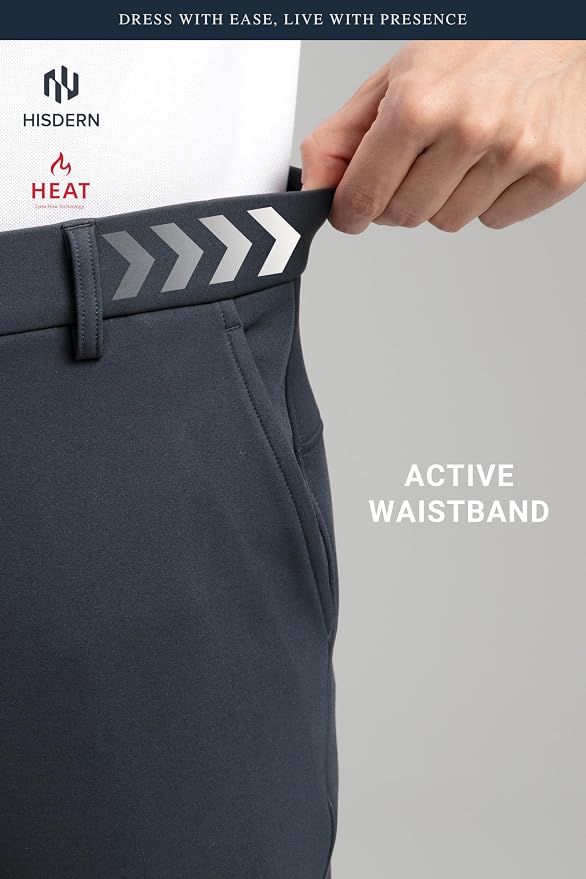 HISDERN Heat 701 Men's Thermal Golf Pants Stretch Fleece 30"/32" No Iron Comfy - Image 6