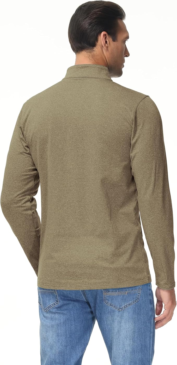 Boladeci Men's Quarter Zip Pullover Premium Fleece Lined Heather Long Sleeve - Image 6