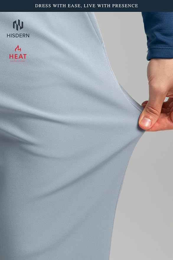 HISDERN Heat 701 Men's Thermal Golf Pants Stretch Fleece 30"/32" No Iron Comfy - Image 7