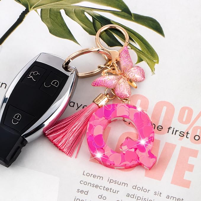 Suweibuke Colourful Cute Initial Letter Keychains - Image 3