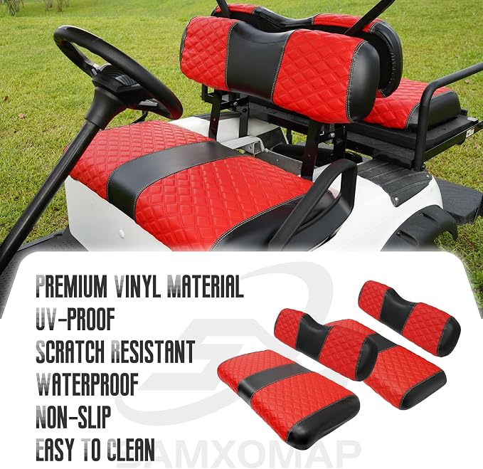 Golf Cart Front and Rear Seat Covers Waterproof and Sun Resistant Marine Grade - Image 4