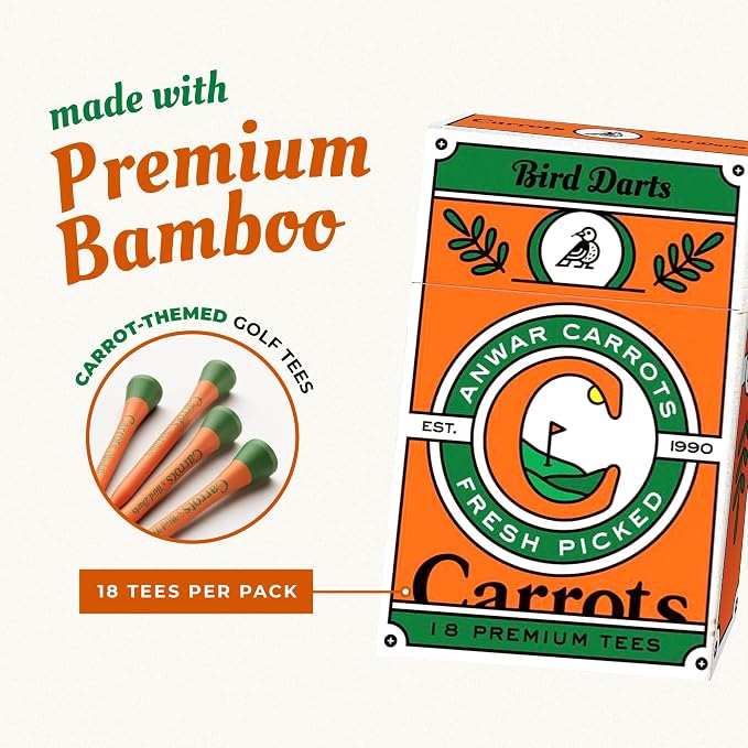 x Carrots by Anwar Carrots Limited Edition Premium Bamboo Wood Golf Tees - Image 2