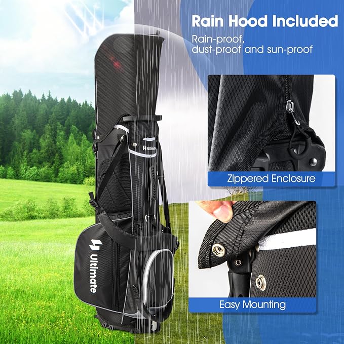 ULTIMATE 14-Way Golf Stand Bag, Portable Golf Bag w/ 6 Pockets, Cooler Bag & - Image 4